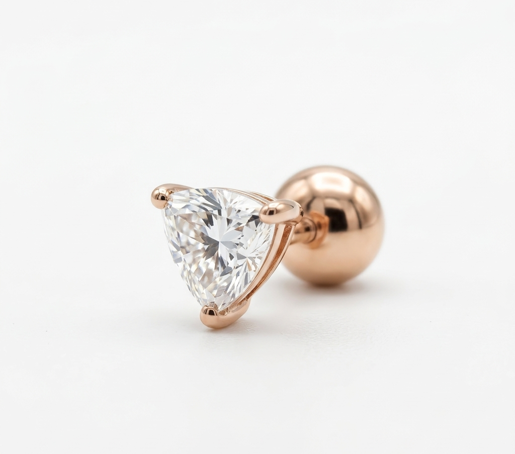 5MM Moissanite Trillion Studs (Pair)