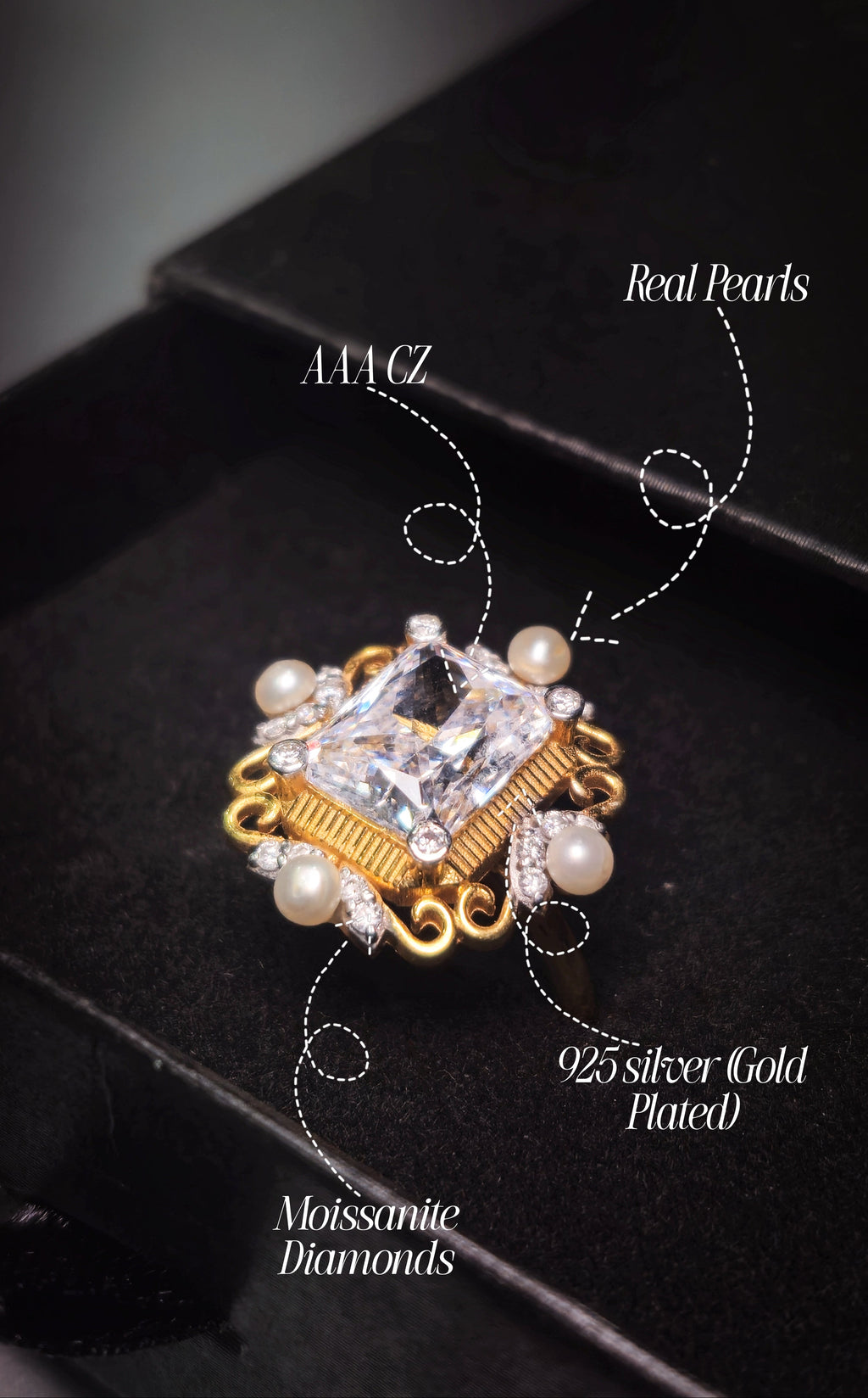 Cz Pearl Ring