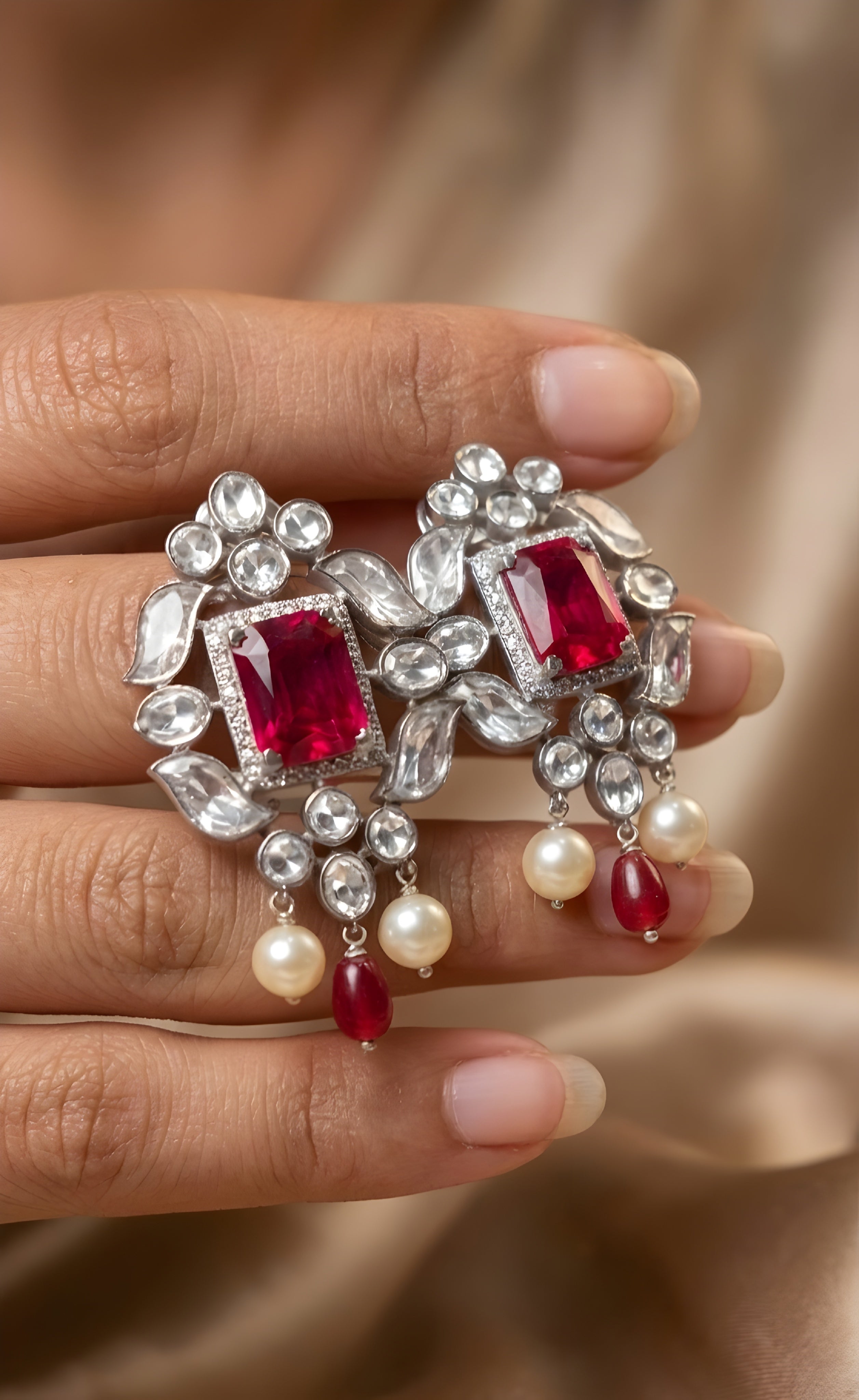 Ruby Polki Earrings