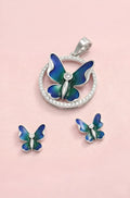 Butterfly Pendant Set With Chain