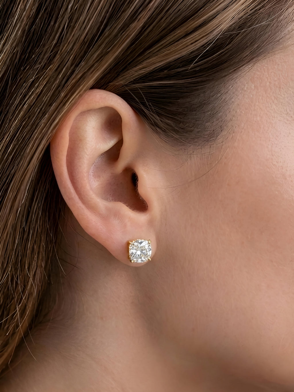 Karan Aujla inspired Moissanite Cushion cut studs (With Certificate) 7.5mm