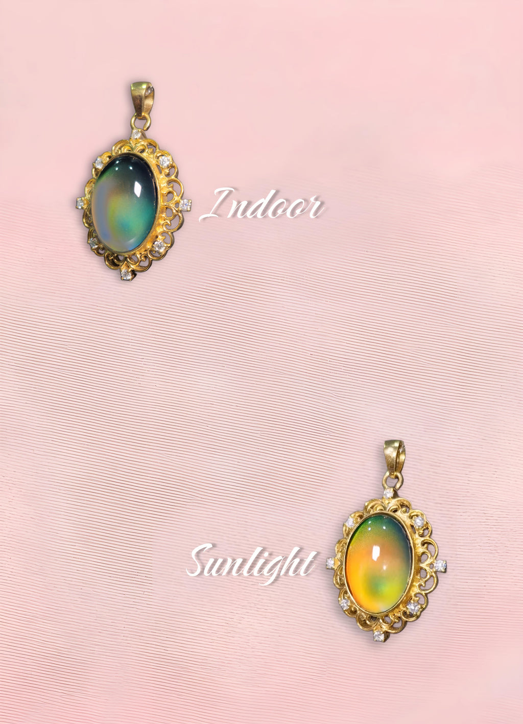 Color Changing Stone Pendant With Chain (Only available at Madhavya Jewels)