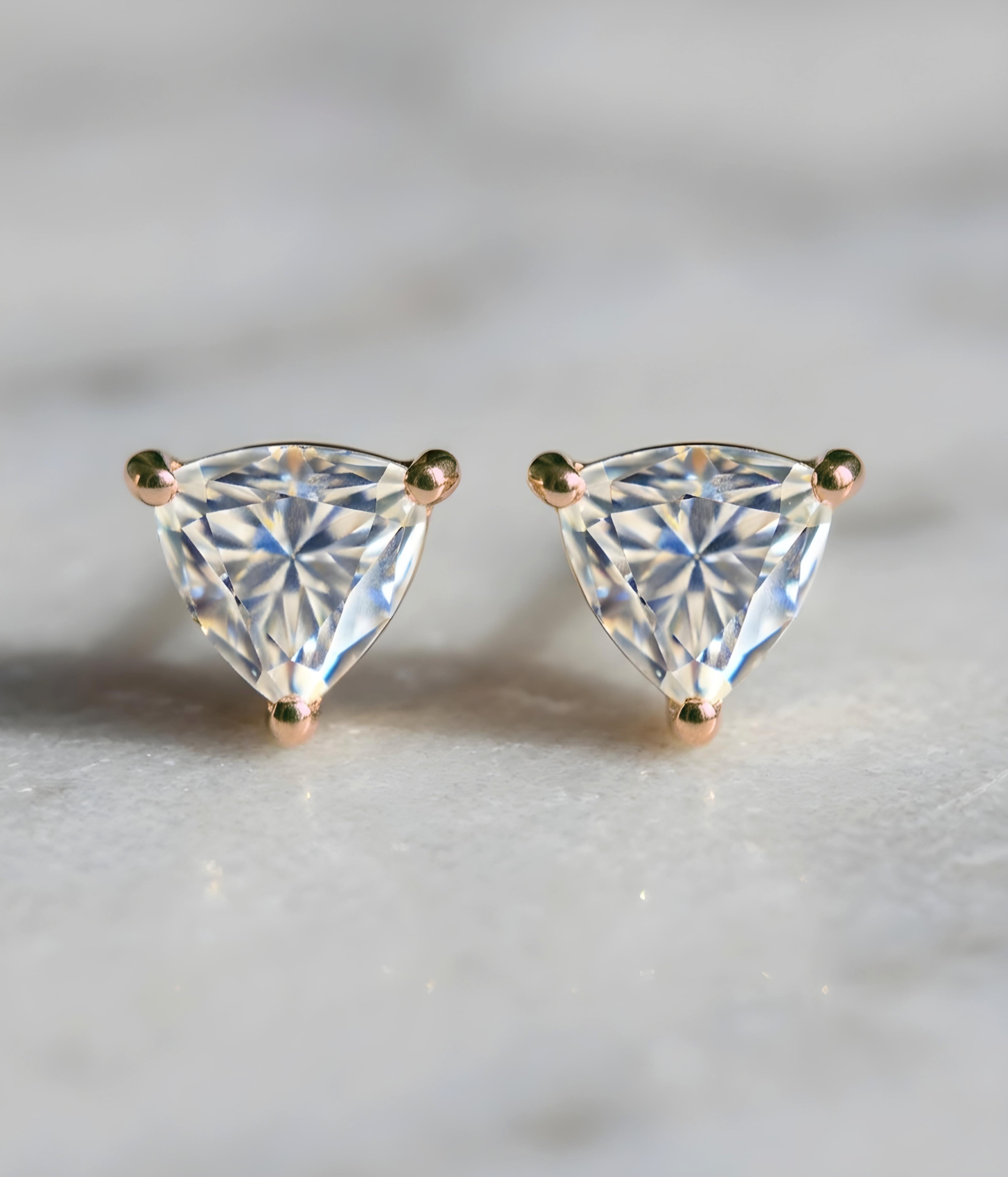 5MM Moissanite Trillion Studs (Pair)