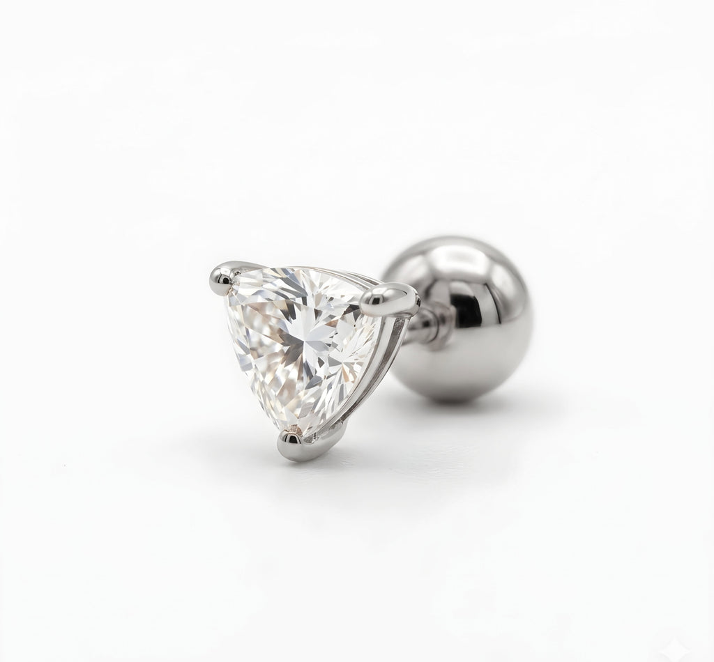 5MM Moissanite Trillion Studs (Pair)