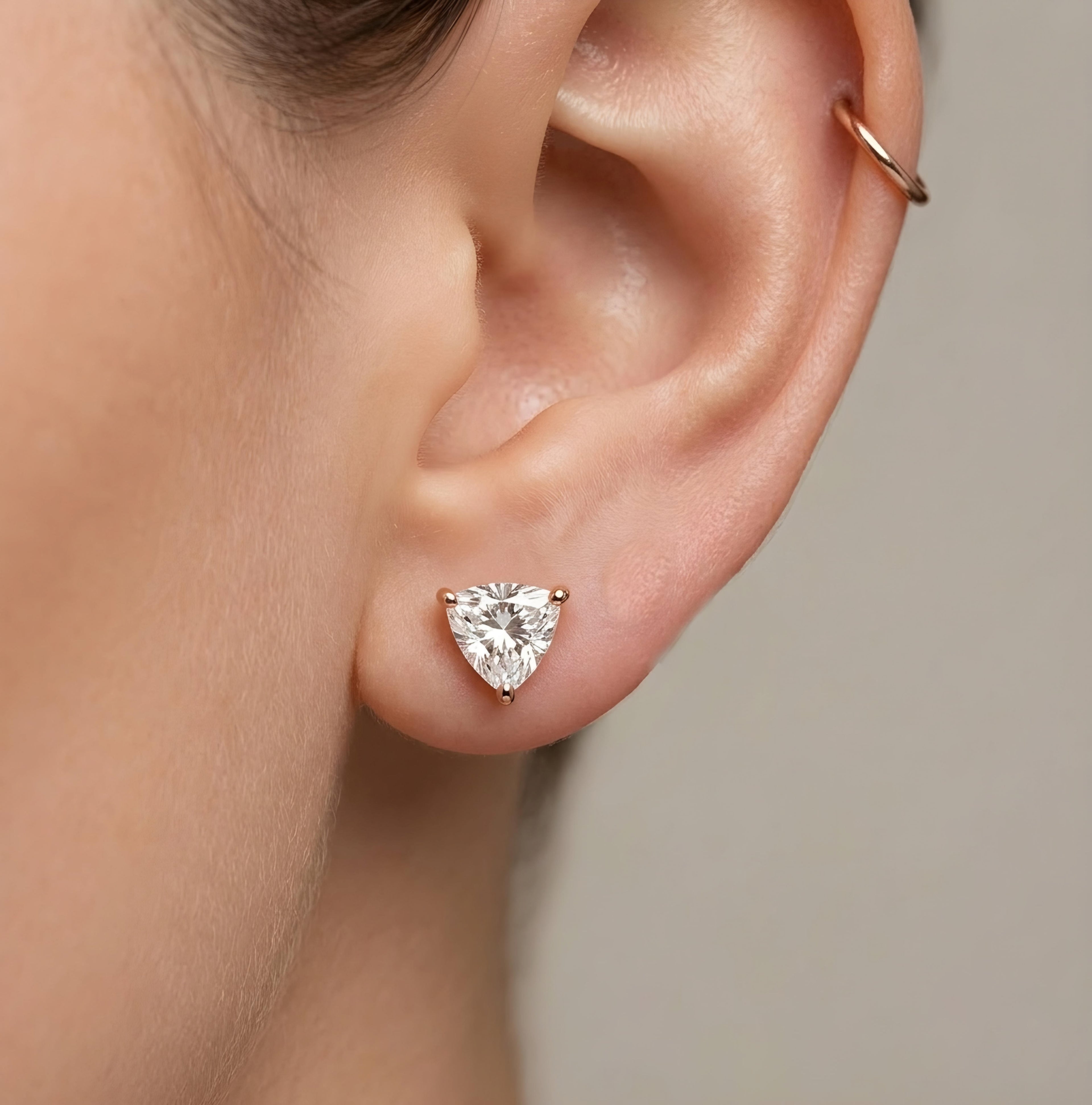 5MM Moissanite Trillion Studs (Pair)