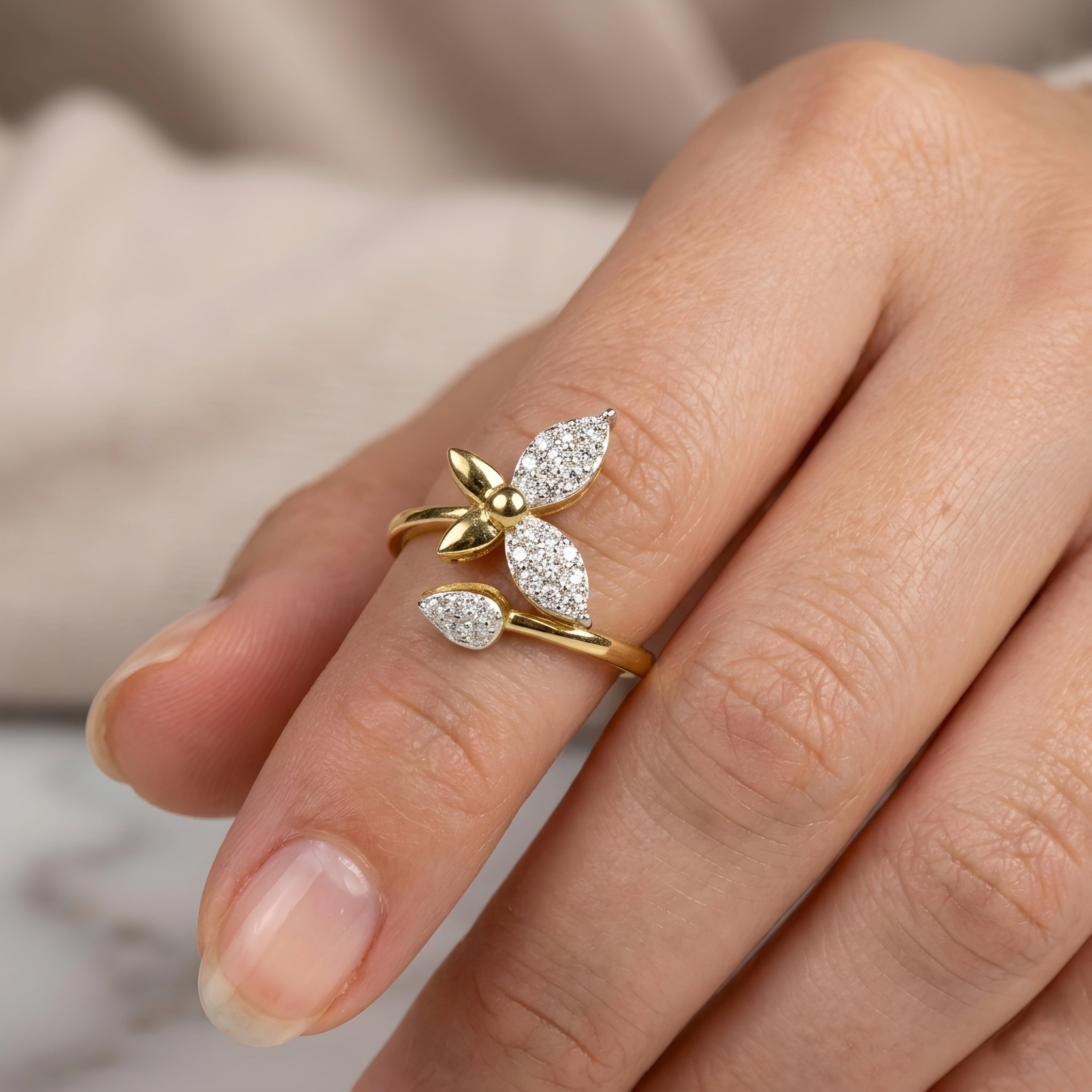 Butterfly Moissanite Ring