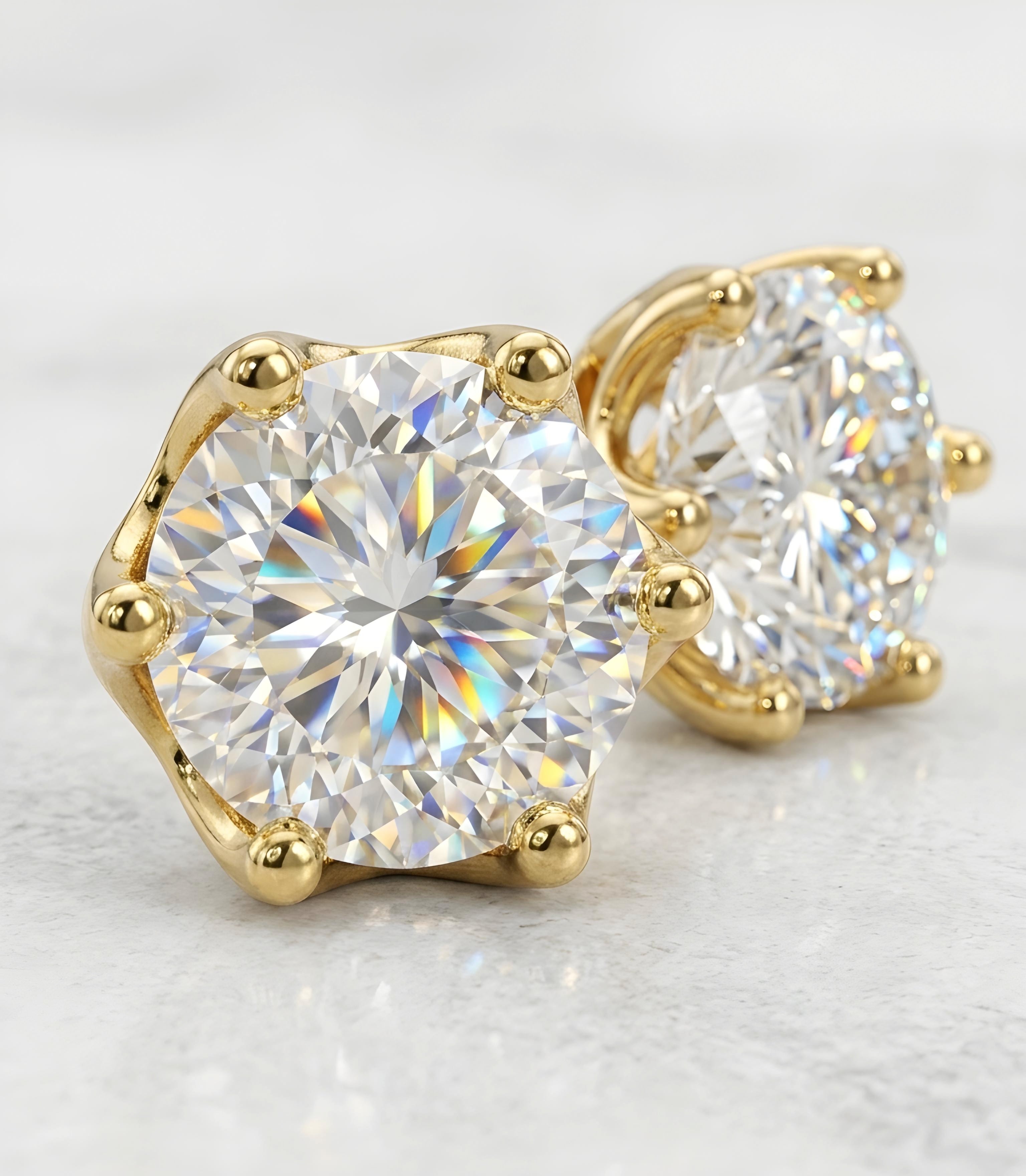 8mm Portuguese Moissanite Studs