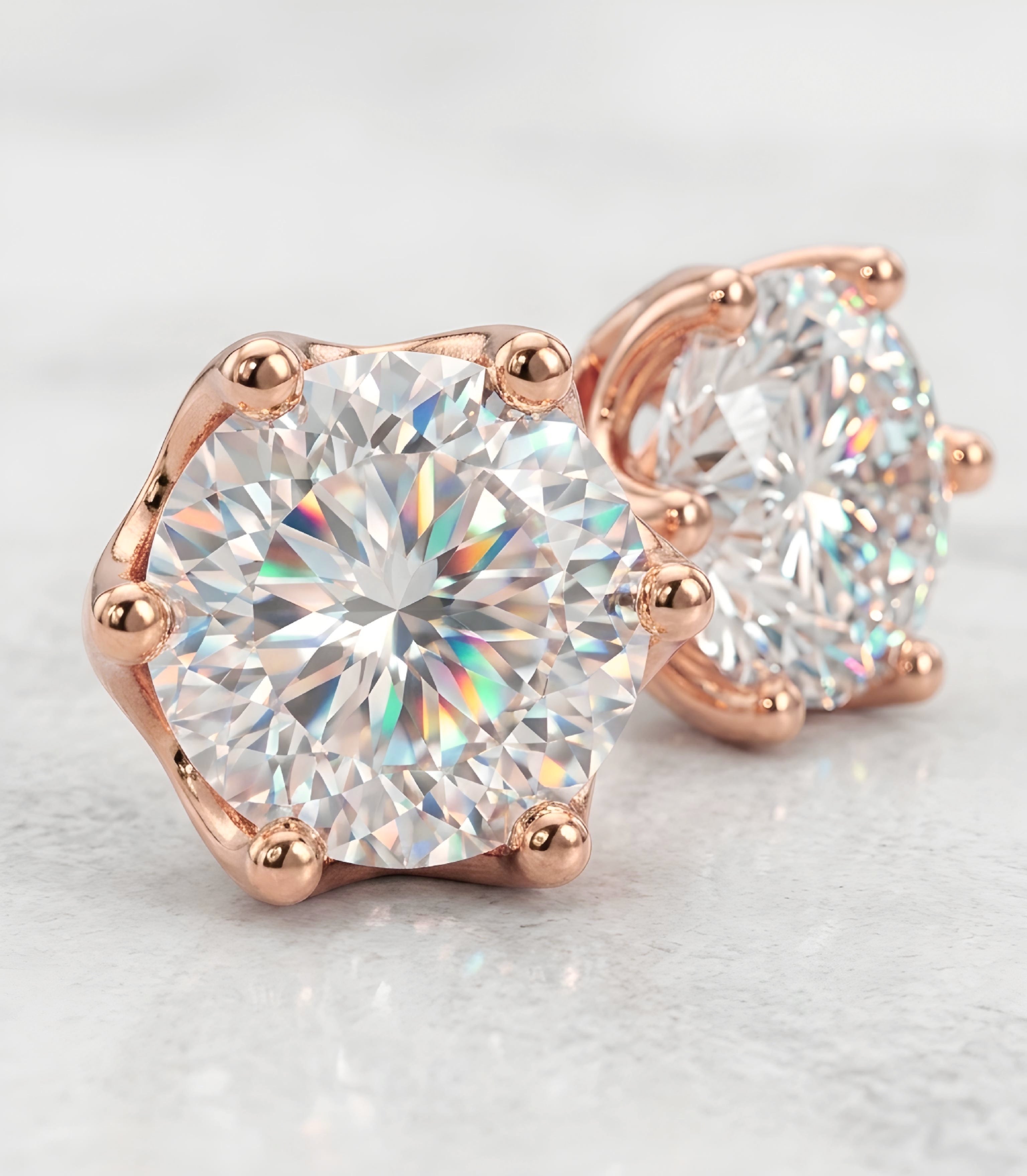 8mm Portuguese Moissanite Studs