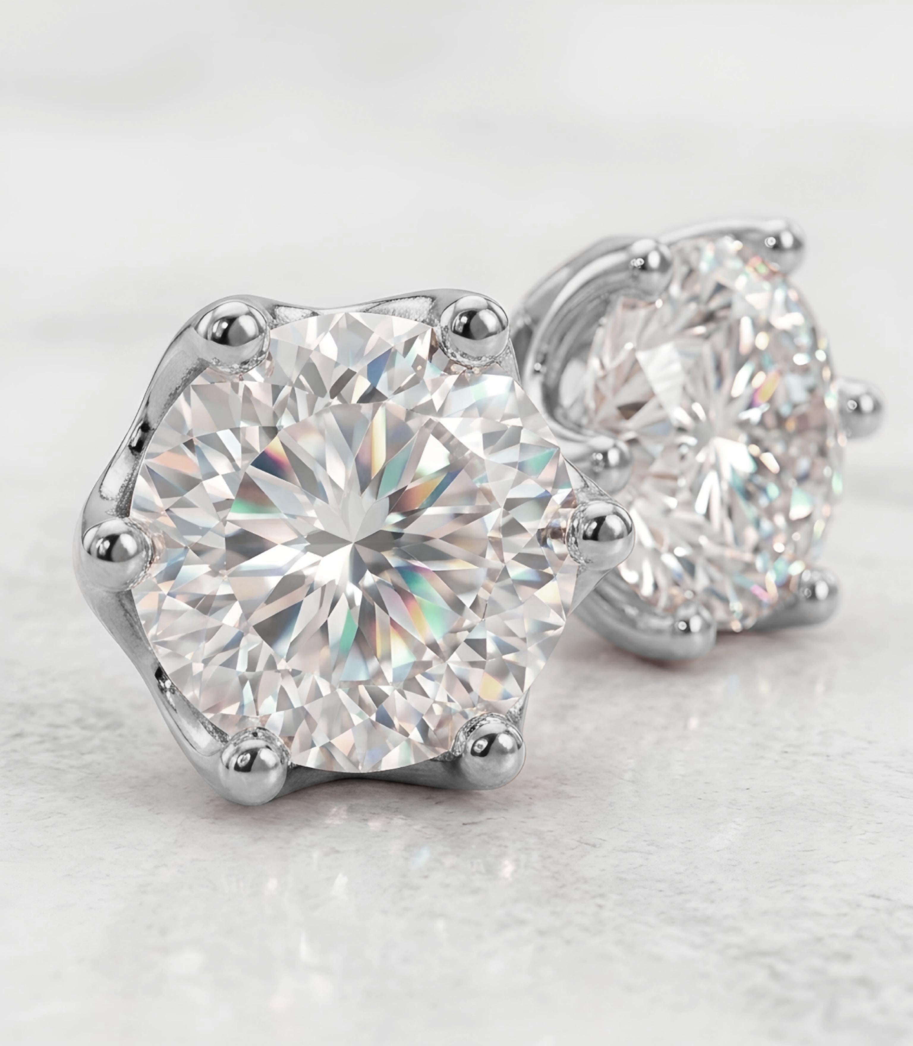 8mm Portuguese Moissanite Studs